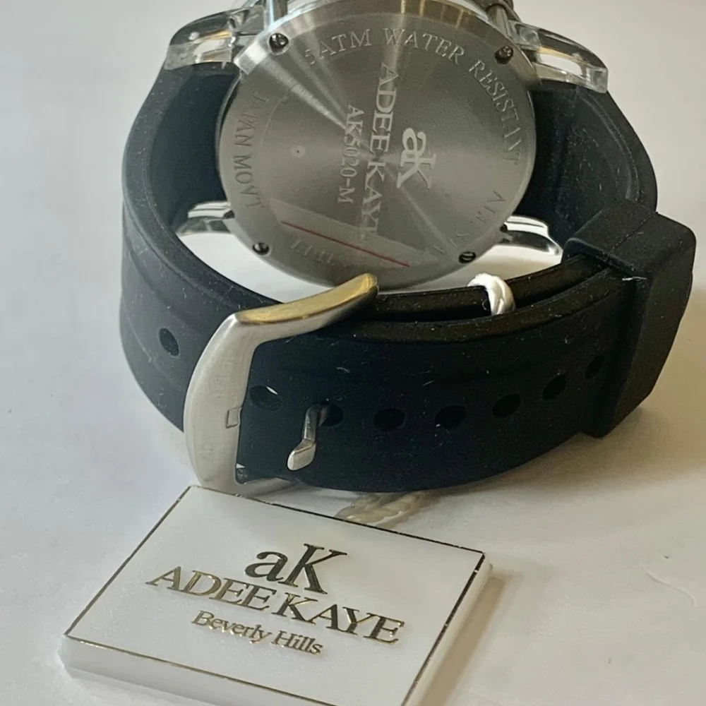 Adee Kaye Men's Black Stainless Steel Watch AK5020-M